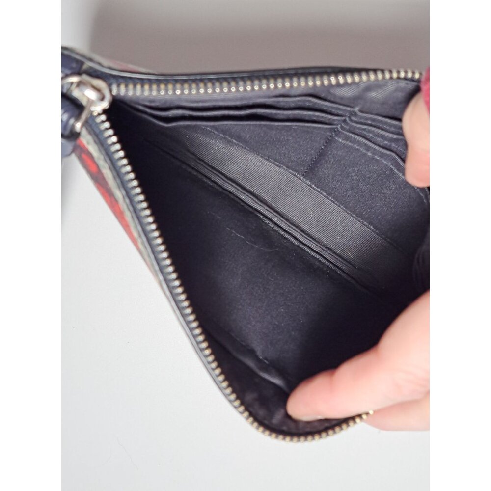 Coach New York Wristlet Wallet Floral Stripes & Zip Closure Nice Classic Nice - Picture 8 of 11